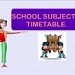 School subjects. Timetable.
